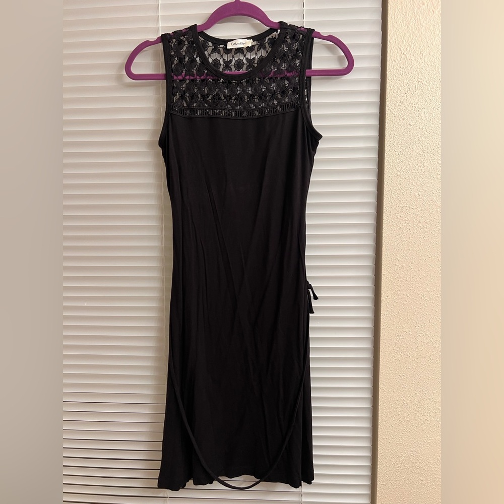 Calvin Klein Black Dress with Lace Top